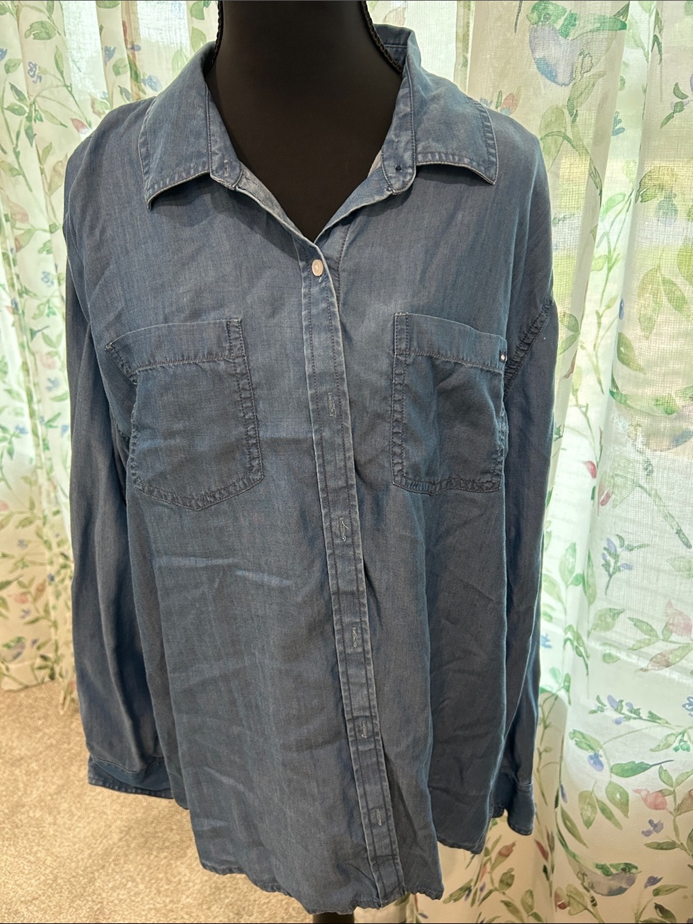 crown & ivy Light Blue Denim Shirt
